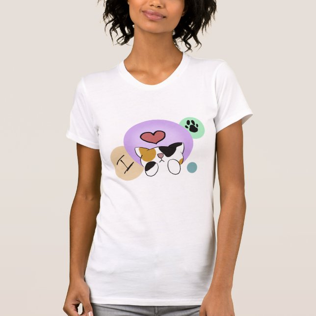 Jag älskar Calcio-katt T Shirt (Framsida)