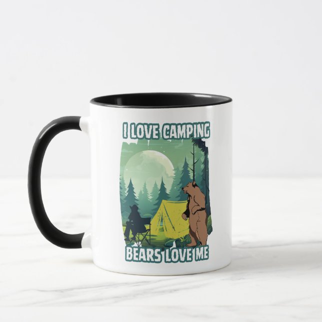 Jag älskar camping, björnar älskar mig. Roligt bjö Mugg (Vänster)
