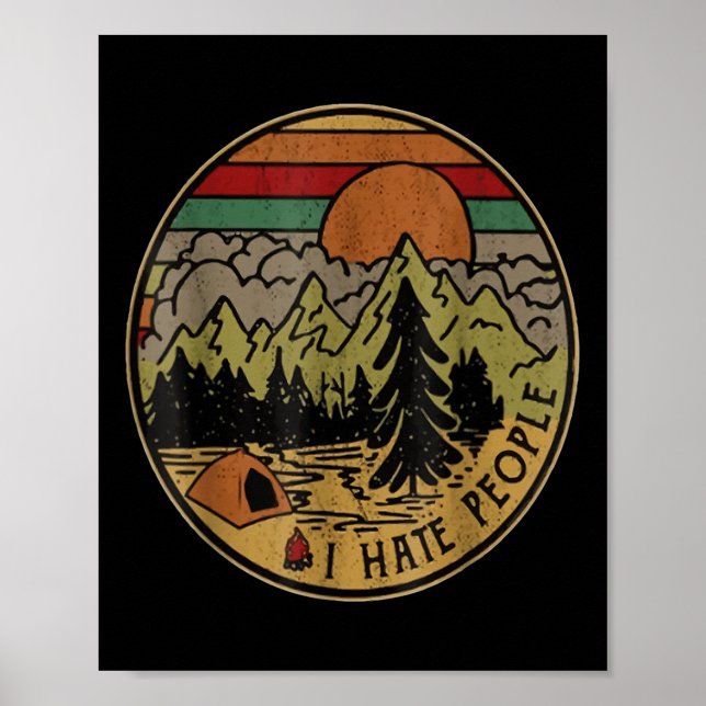 Jag älskar camping jag hatar människor utomhus rol poster (Framsidan)