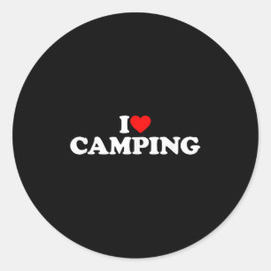 Jag älskar camping  runt klistermärke