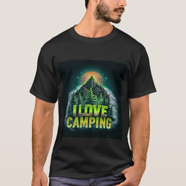 Jag älskar camping t-shirt – Utomhus tee för campa (Framsida)