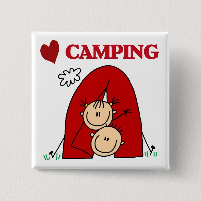Jag älskar Camping T-shirts och presenter Knapp (Framsida)