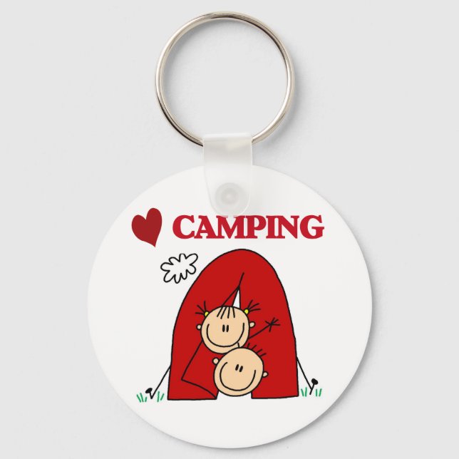 Jag älskar Camping T-shirts och presenter Nyckelring (Framsida)