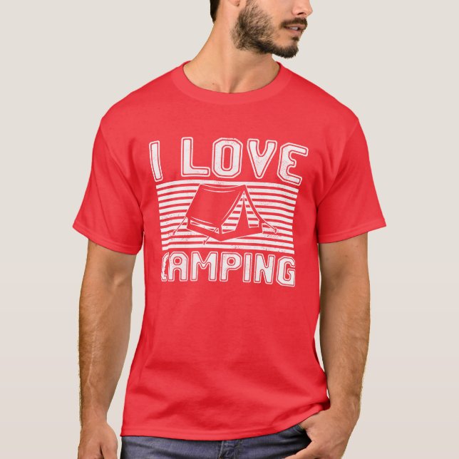 Jag älskar camping vintage t shirt (Framsida)