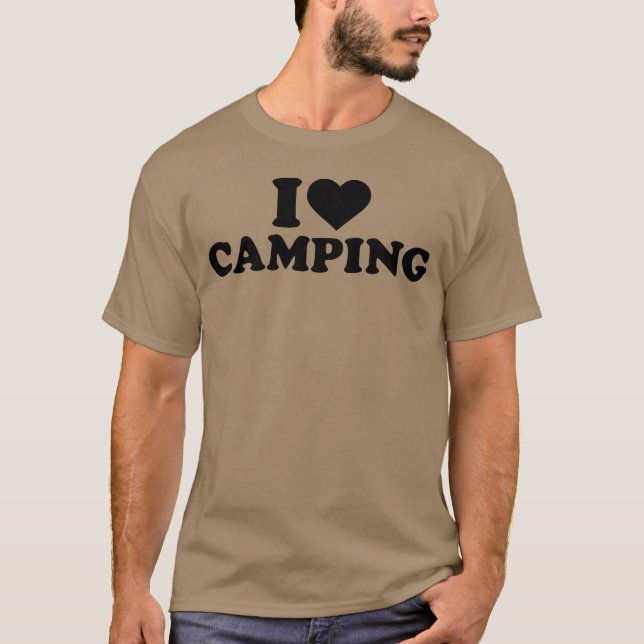 jag älskar camping vit present t shirt (Framsida)