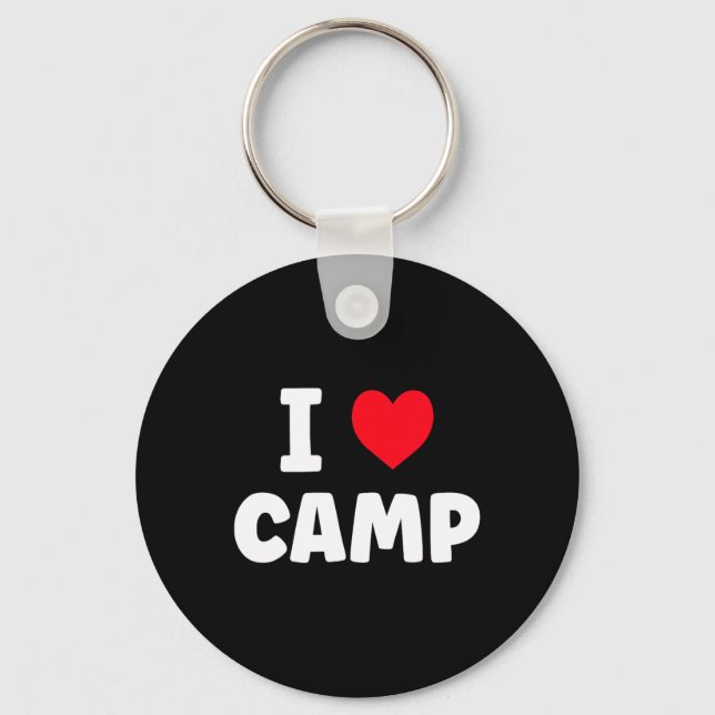 Jag älskar campingtält för sommarläger Glamping  Nyckelring (Framsida)