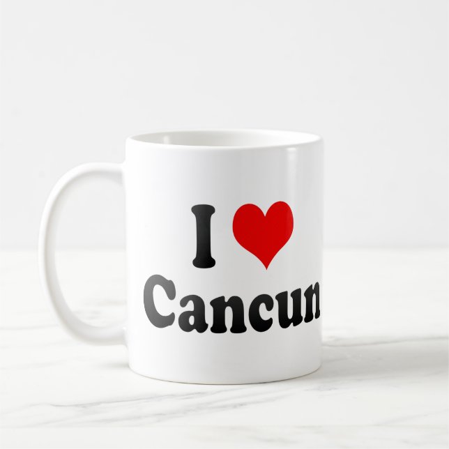 Jag älskar Cancun, Mexico Kaffemugg (Vänster)