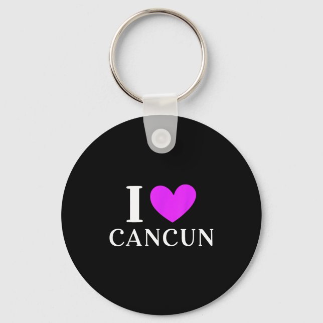 Jag älskar Cancun Mexiko Semester  Nyckelring (Framsida)