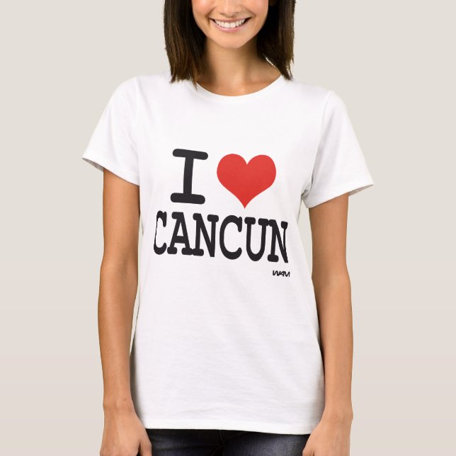 Jag älskar Cancun T-shirt (Framsida)