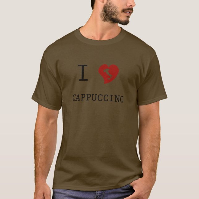 Jag älskar Cappuccinovintage Tee Shirt (Framsida)