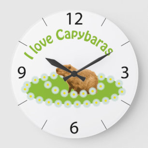 Jag älskar Capybaras Stor Klocka