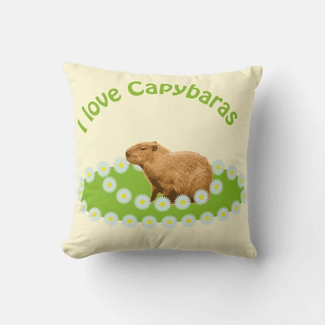 Jag älskar Capybaror Kudde (Framsida)