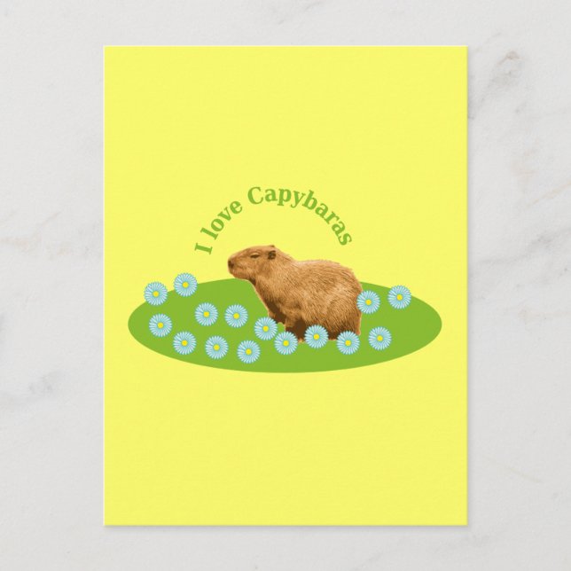 Jag älskar Capybaror Vykort (Framsida)