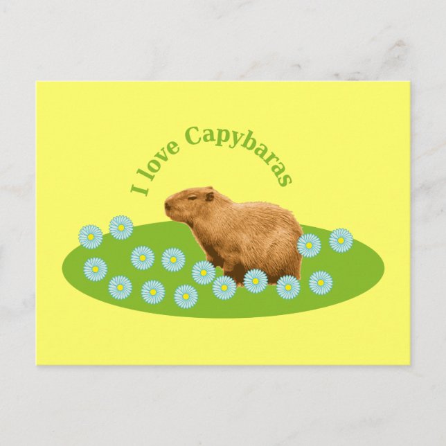 Jag älskar Capybaror Vykort (Framsida)