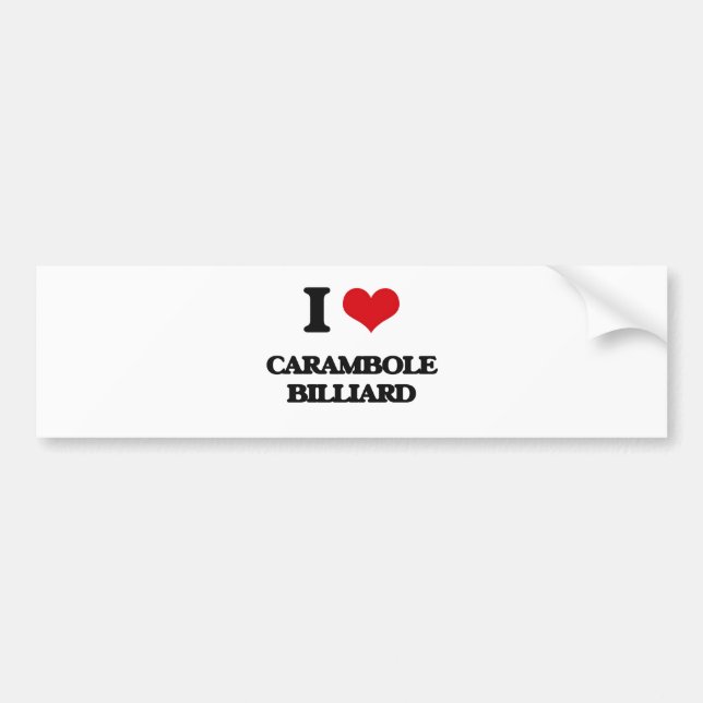 Jag älskar Carambole Billiard Bildekal (Framsidan)