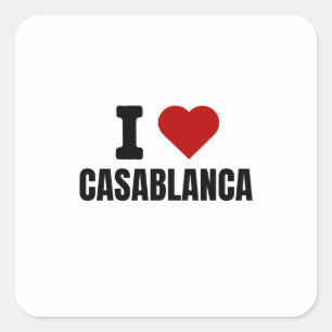 Jag älskar casablanca - jag älskar casablanca moro fyrkantigt klistermärke