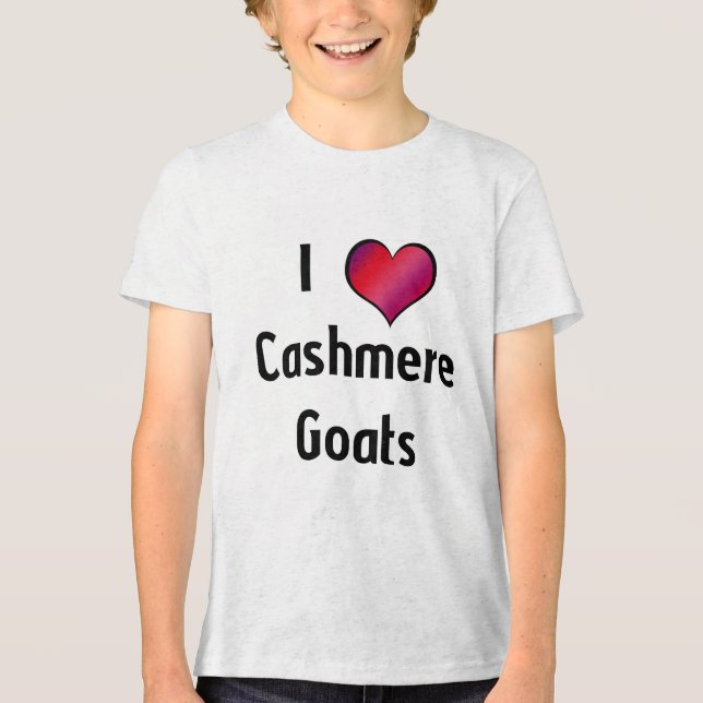 Jag älskar Cashmere Goats Kids T Shirt (Framsida)