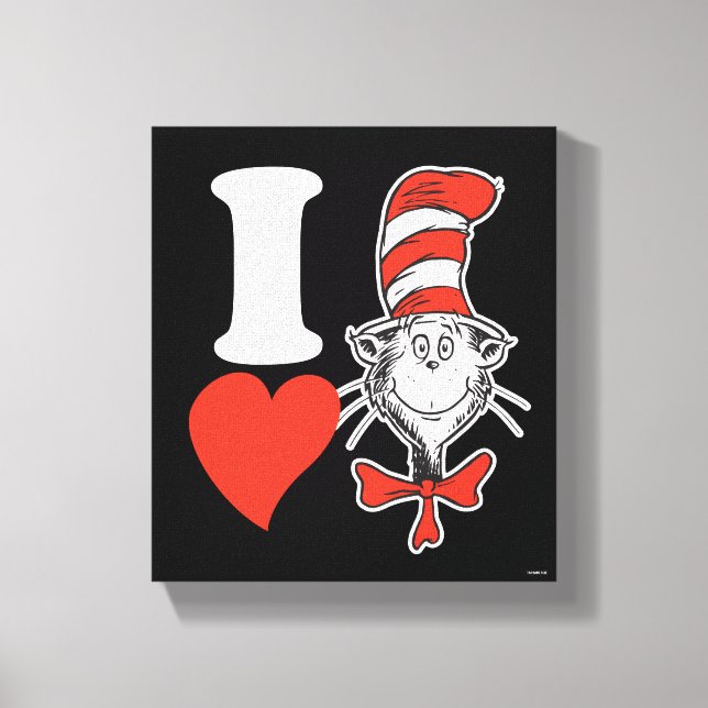 Jag älskar Cat in the Hat Canvastryck (Framsida)