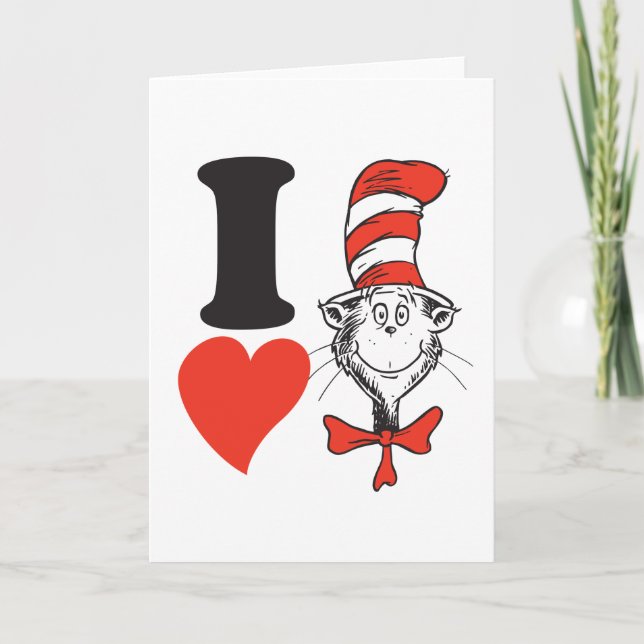 Jag älskar Cat in the Hat Helgkort (Framsida)