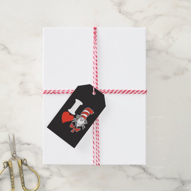 Jag älskar Cat in the Hat Presentetikett (Med Snöre)