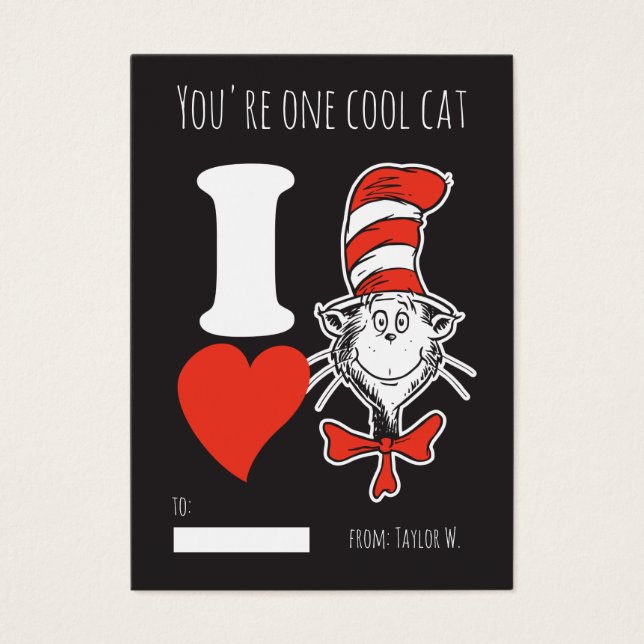 Jag älskar Cat in the Hat Visitkort (Framsidan)