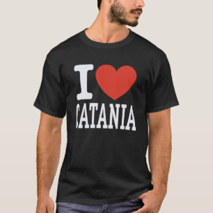 Jag älskar Catania City Heart Grafisk souvenir res T Shirt