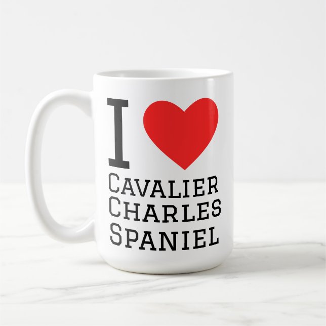 Jag älskar cavalier Charles spaniel Kaffemugg (Vänster)