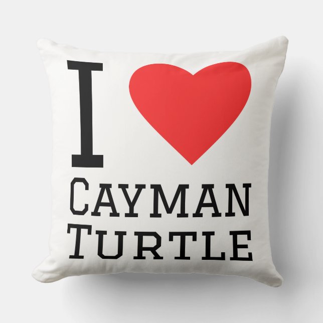 Jag älskar cayman sköldpadda kudde (Framsida)