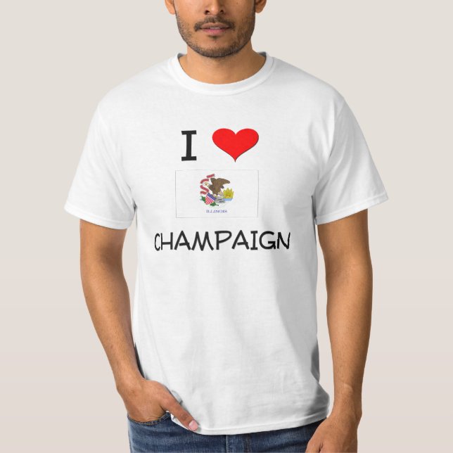 Jag älskar CHAMPAIGN Illinois T Shirt (Framsida)