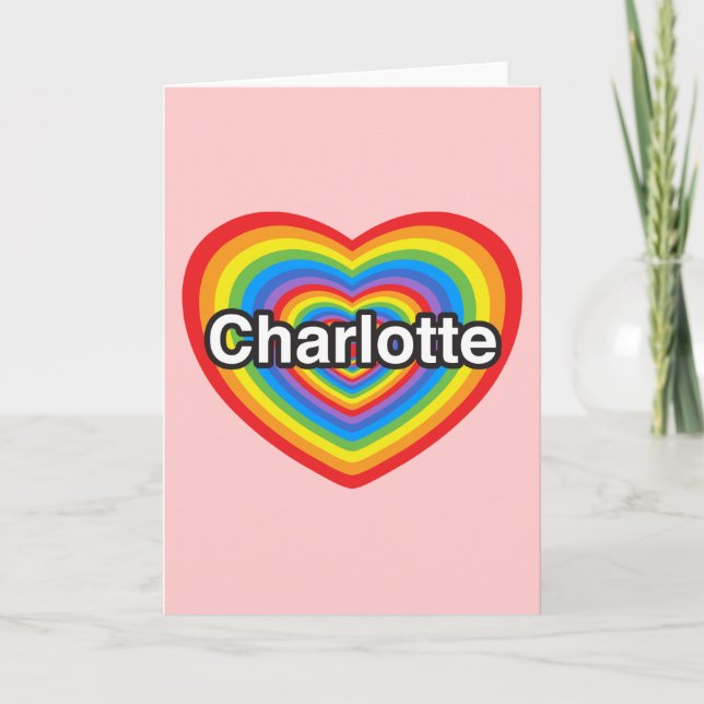 Jag älskar Charlotte. Jag älskar dig Charlotte. Kort (Framsida)