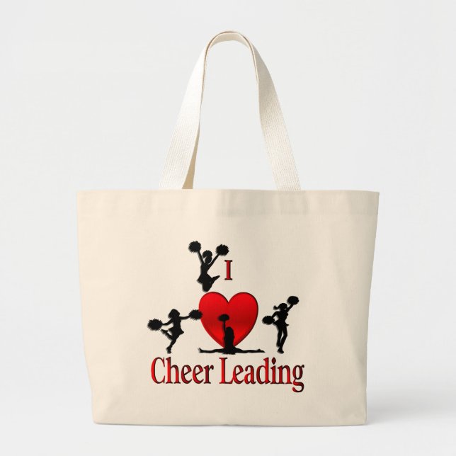 Jag älskar Cheer Leading Jumbo Tygkasse (Framsidan)