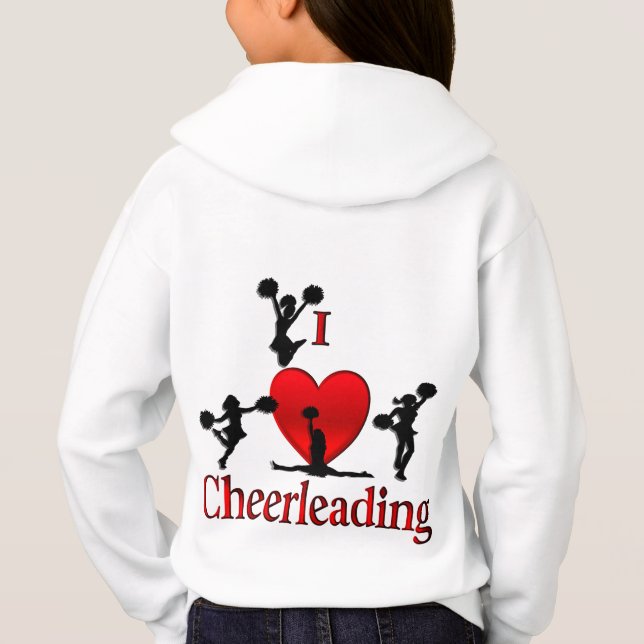 Jag älskar Cheerleading Bakre text Fram T Shirt (Baksida)