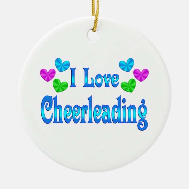 Jag älskar Cheerleading Julgransprydnad Keramik (Framsidan)