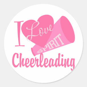 Jag älskar Cheerleading Runt Klistermärke
