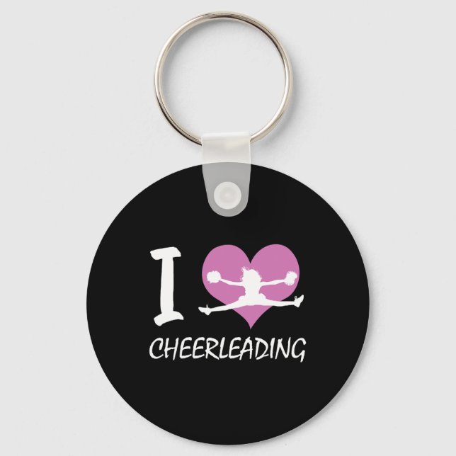 Jag älskar Cheerleading Söt Cheerleading-present  Nyckelring (Framsida)