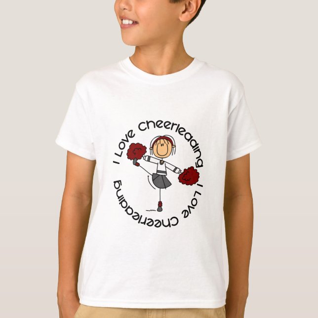 Jag älskar Cheerleading stick Tee (Framsida)