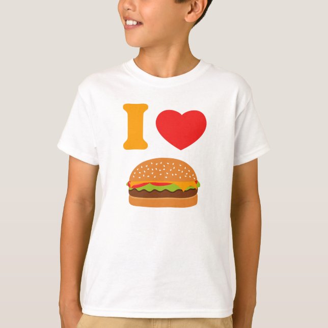Jag älskar Cheeseburgers T-shirt (Framsida)