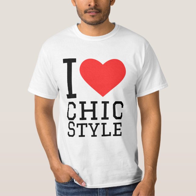 Jag älskar chic stil t shirt (Framsida)