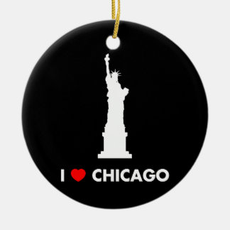 Jag älskar Chicago - frihetsgudinnan Julgransprydnad Keramik