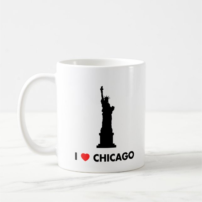 Jag älskar Chicago - frihetsgudinnan Kaffemugg (Vänster)