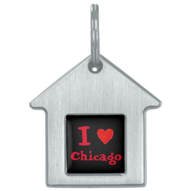 JAG ÄLSKAR Chicago ID-bricka Husdjur (Framsidan)