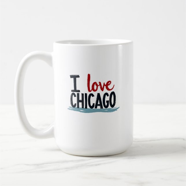 Jag älskar Chicago Kaffemugg (Vänster)