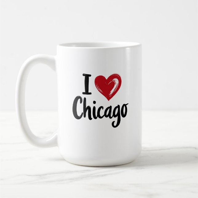 Jag älskar Chicago Kaffemugg (Vänster)