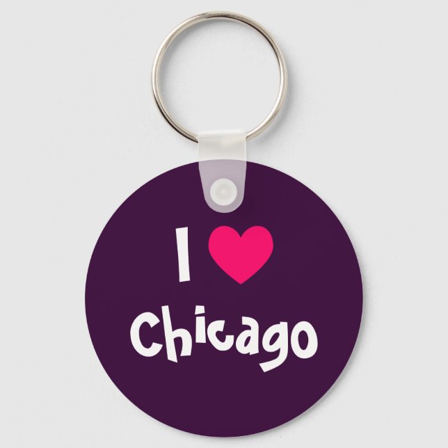Jag älskar Chicago Nyckelring (Framsida)