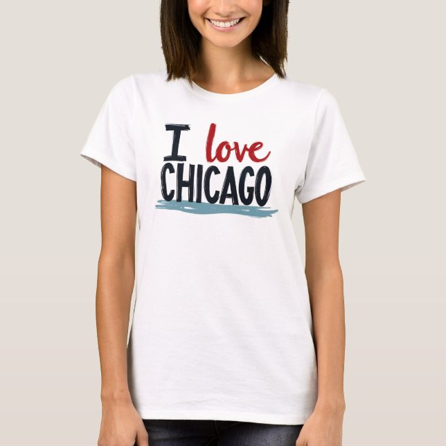 Jag älskar Chicago T Shirt (Framsida)
