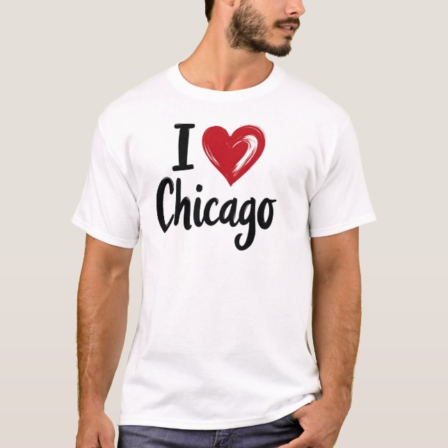 Jag älskar Chicago T Shirt (Framsida)