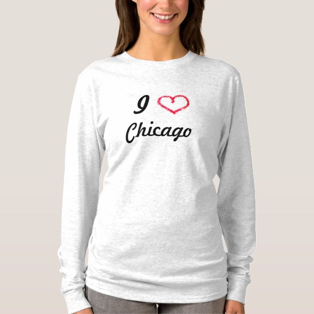 Jag älskar Chicago T Shirt (Framsida)