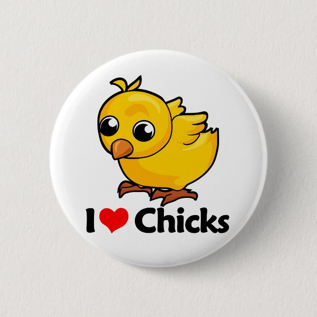 Jag älskar chickar knapp (Framsida)