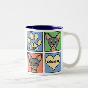 Jag älskar Chihuahuas Två-Tonad Mugg