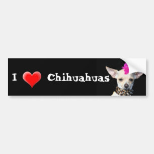 Jag älskar Chihuahuasbildekalet Bildekal